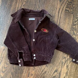 Vintage Brown Corduroy Jacket with Embroidered Patch